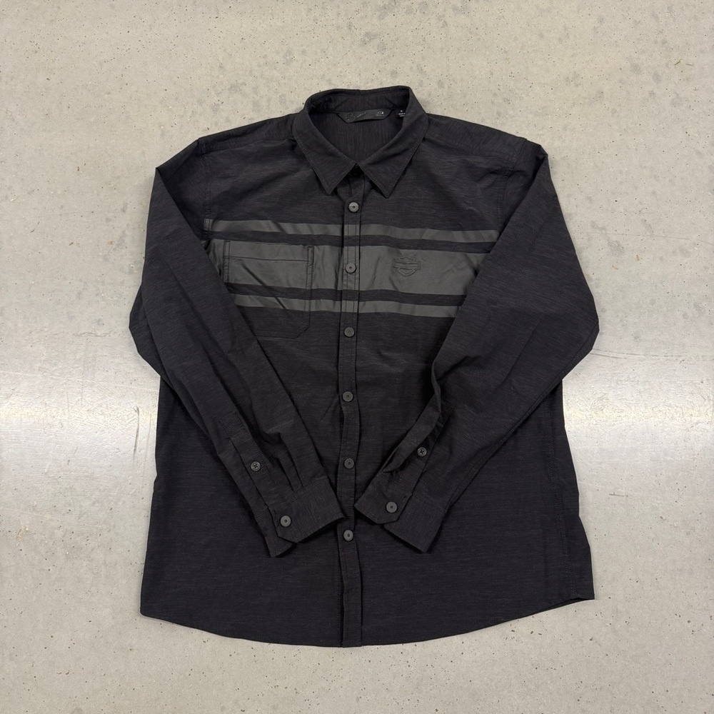 Harley Davidson Double Black Snap Button-Up
